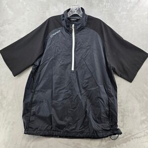 Sunice Golf Windbreaker Pullover Mens XL Black Short Sleeve 1/4 Zip